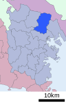 Location of Kohoku ward Yokohama city Kanagawa prefecture Japan